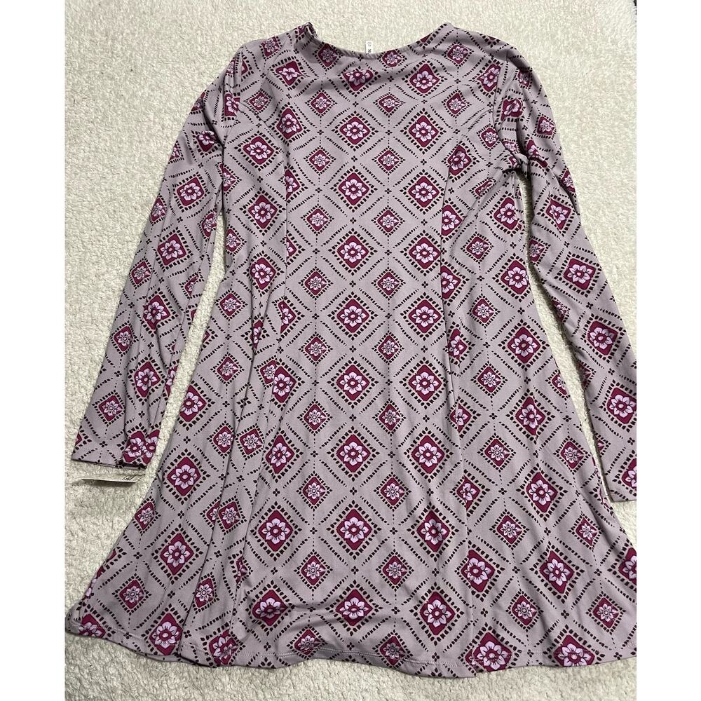 NWT Mudd Women's Size XL Sueded Jersey Long Sleeve Strappy Neck Dress Purple